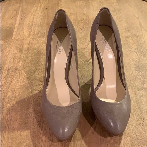 Coach Shoes - Coach gray Chelsie platform heels